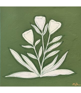 Morgan Shrader No.5 White Botanical w/ Green Background