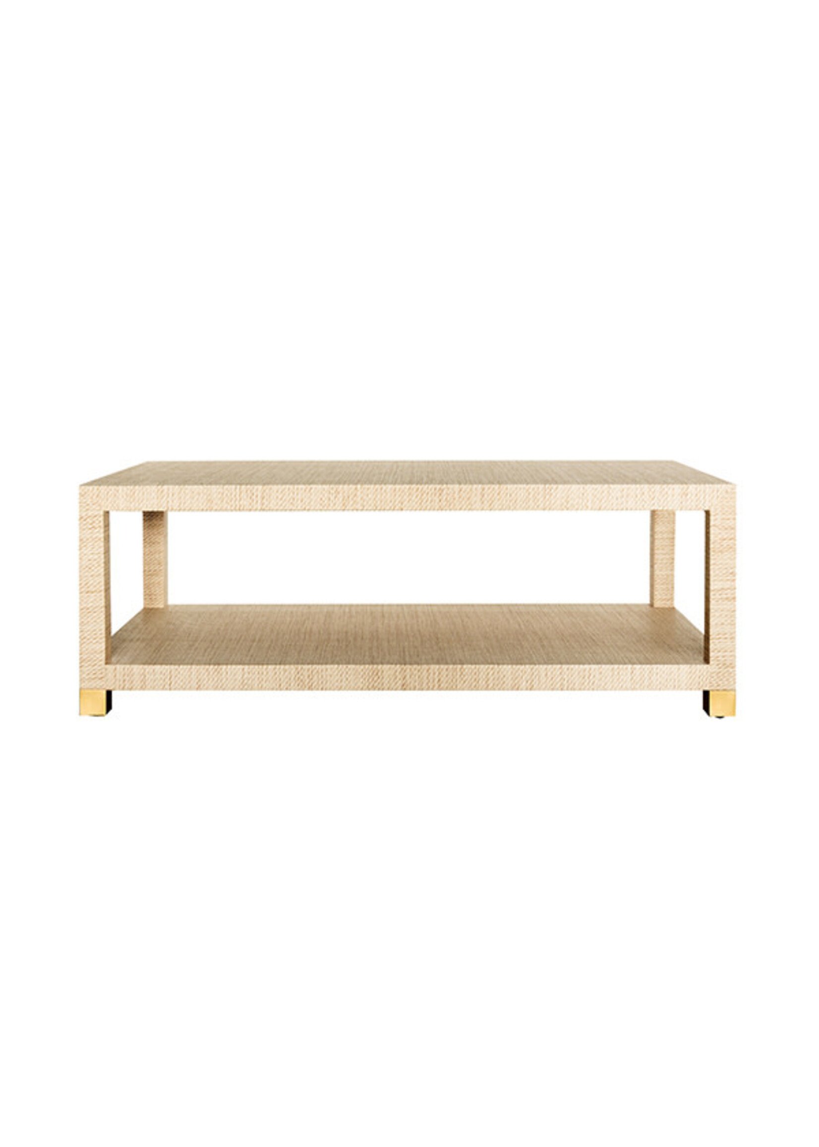 Worlds Away Natural Grasscloth Coffee Table
