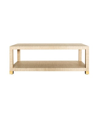 Worlds Away Natural Grasscloth Coffee Table