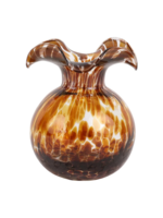 Vietri Hibiscus Brown Tortoiseshell  Bud Vase