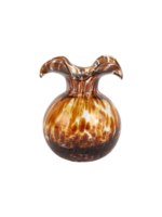 Vietri Hibiscus Brown Tortoiseshell  Bud Vase