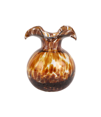 Vietri Hibiscus Brown Tortoiseshell  Bud Vase