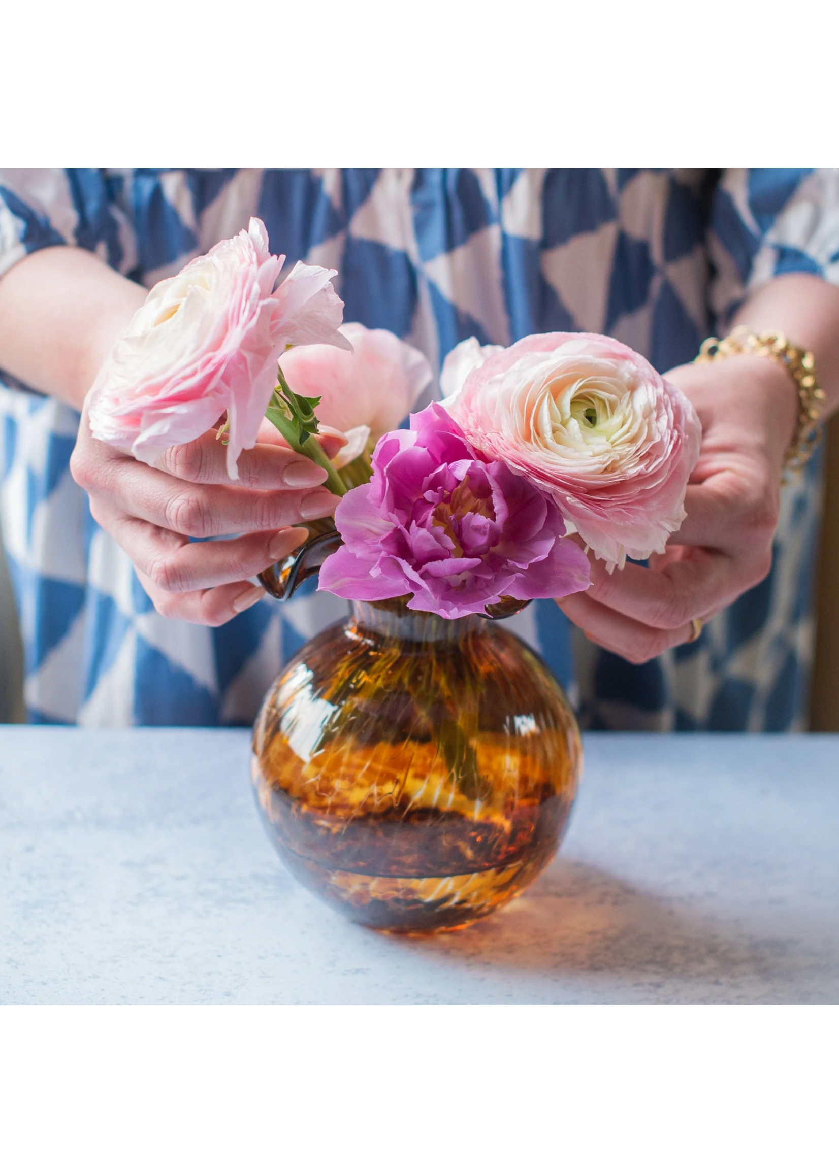 Hibiscus Brown Tortoiseshell  Bud Vase