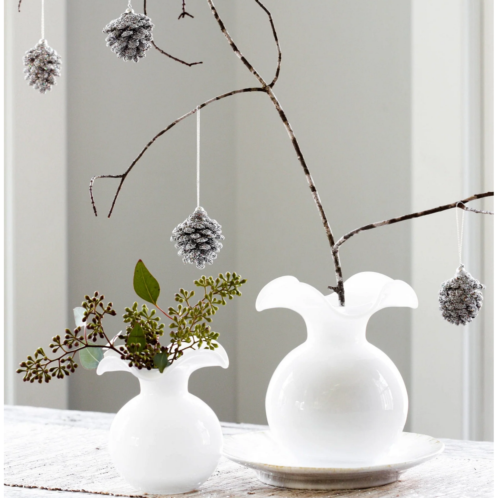 Hibiscus White Bud Vase