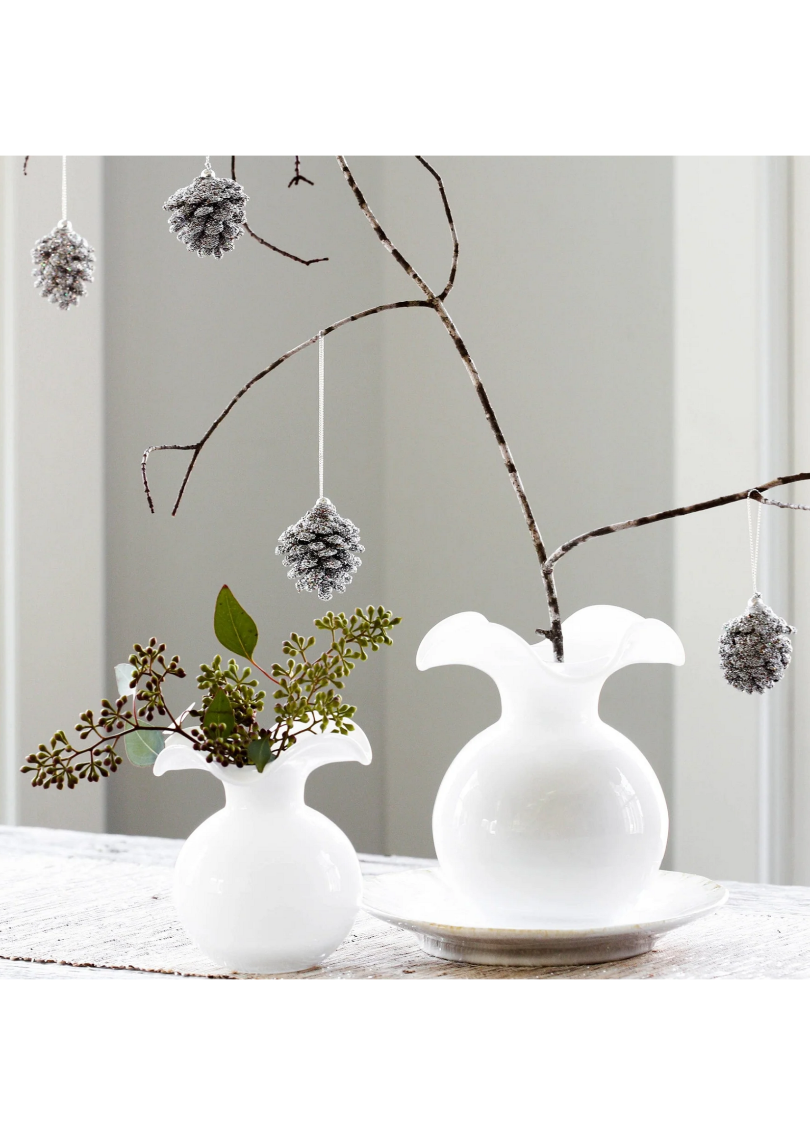 Hibiscus White Bud Vase