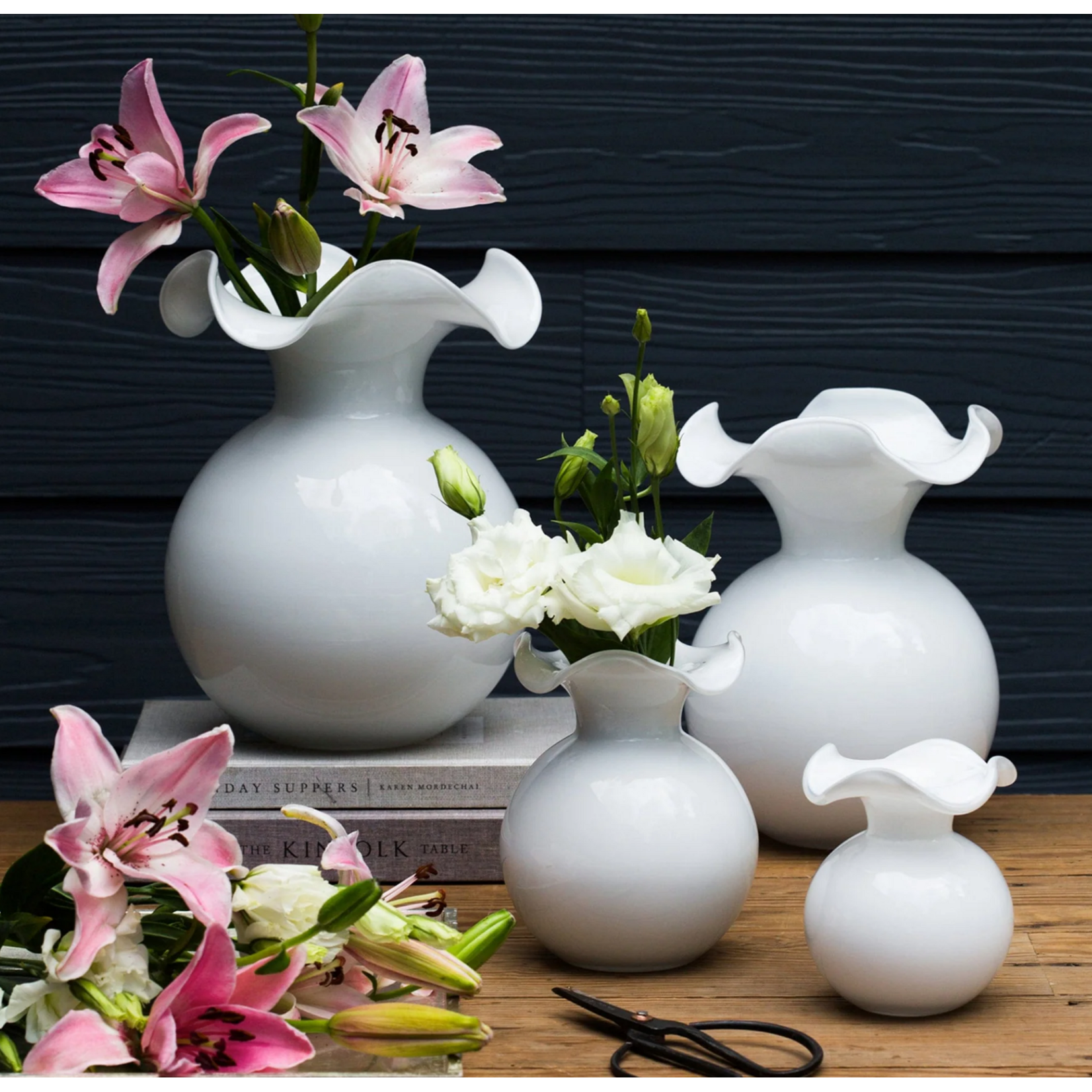 Hibiscus White Bud Vase