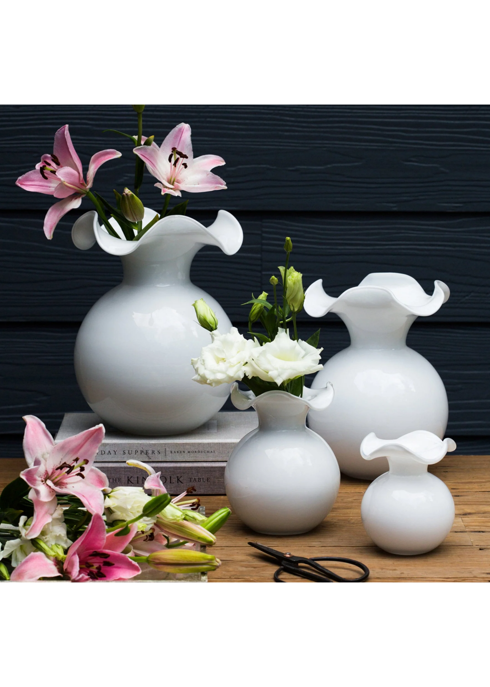 Hibiscus White Bud Vase