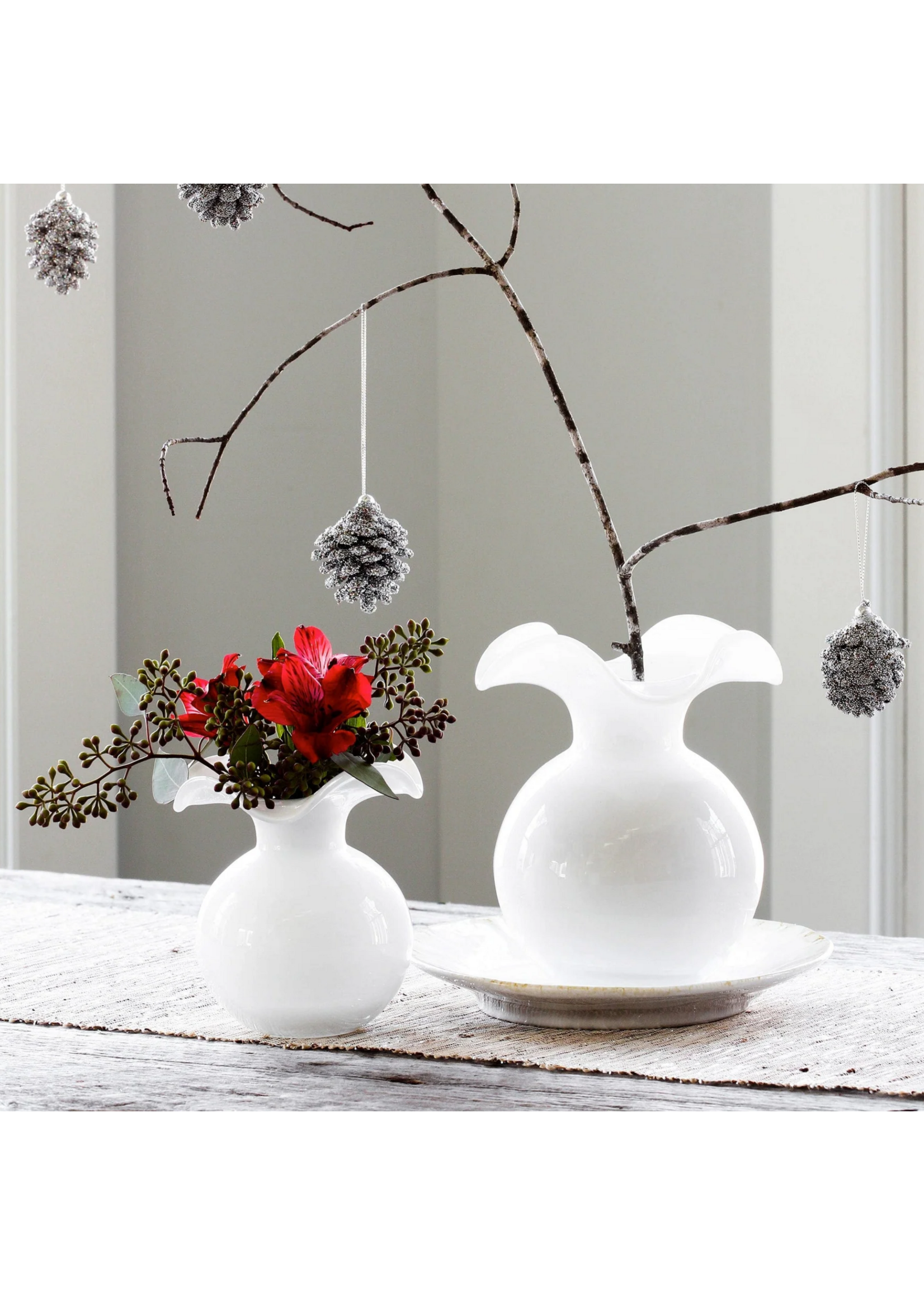 Hibiscus White Bud Vase