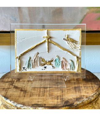 Debra Hewitt Designs/Art Nativity on Acrylic block w/easel