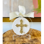 Cross Round Intaglio Ornament