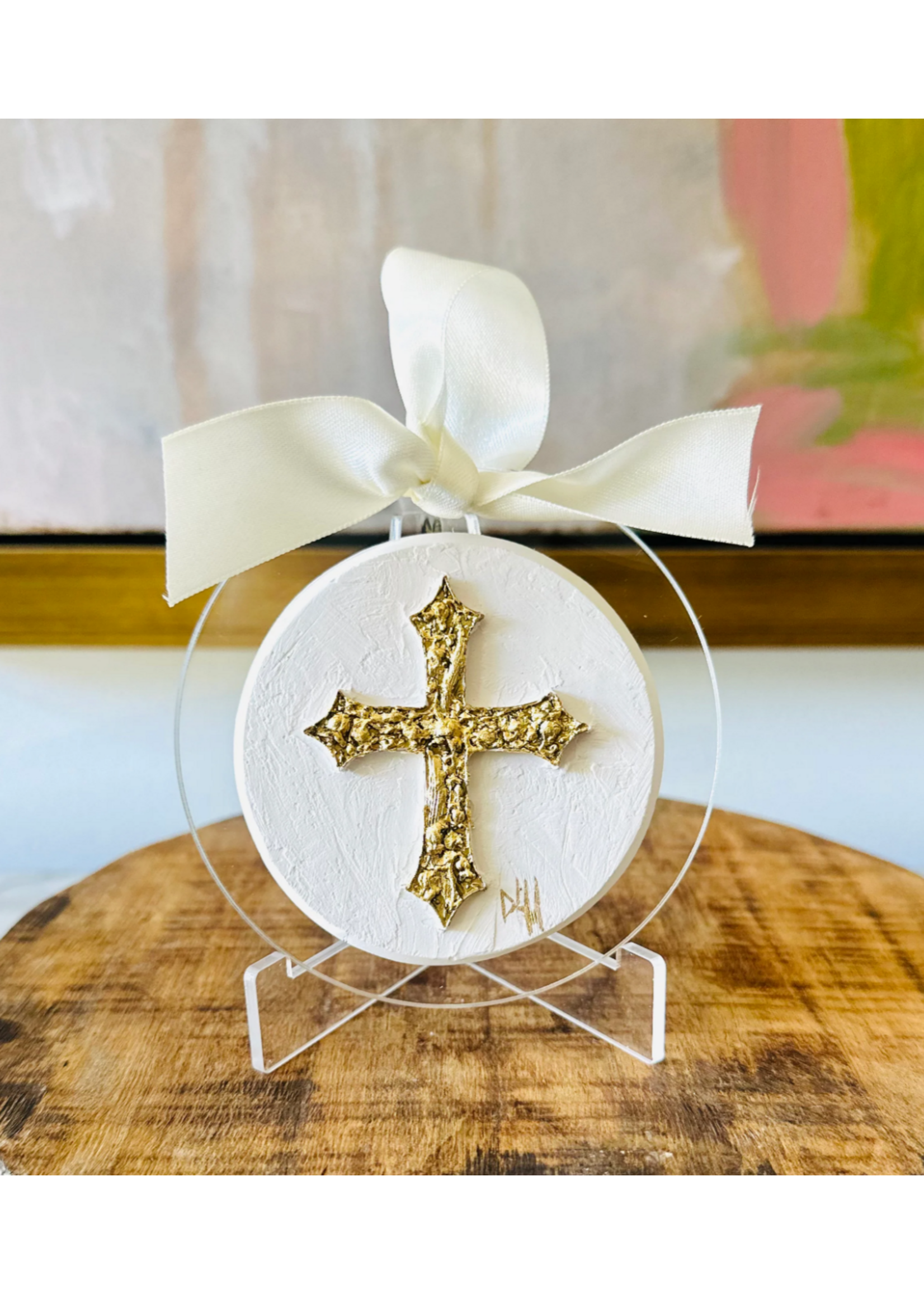 Cross Round Intaglio Ornament