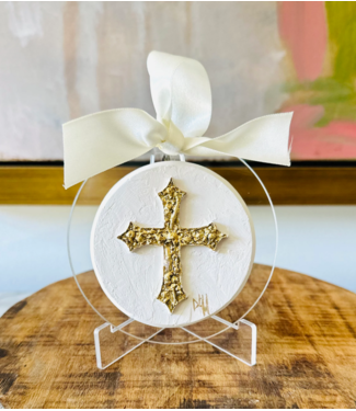 Debra Hewitt Designs/Art Cross Round Intaglio Ornament