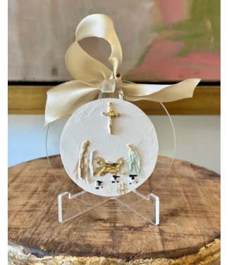 Debra Hewitt Designs/Art Nativity Round Intaglio Ornament