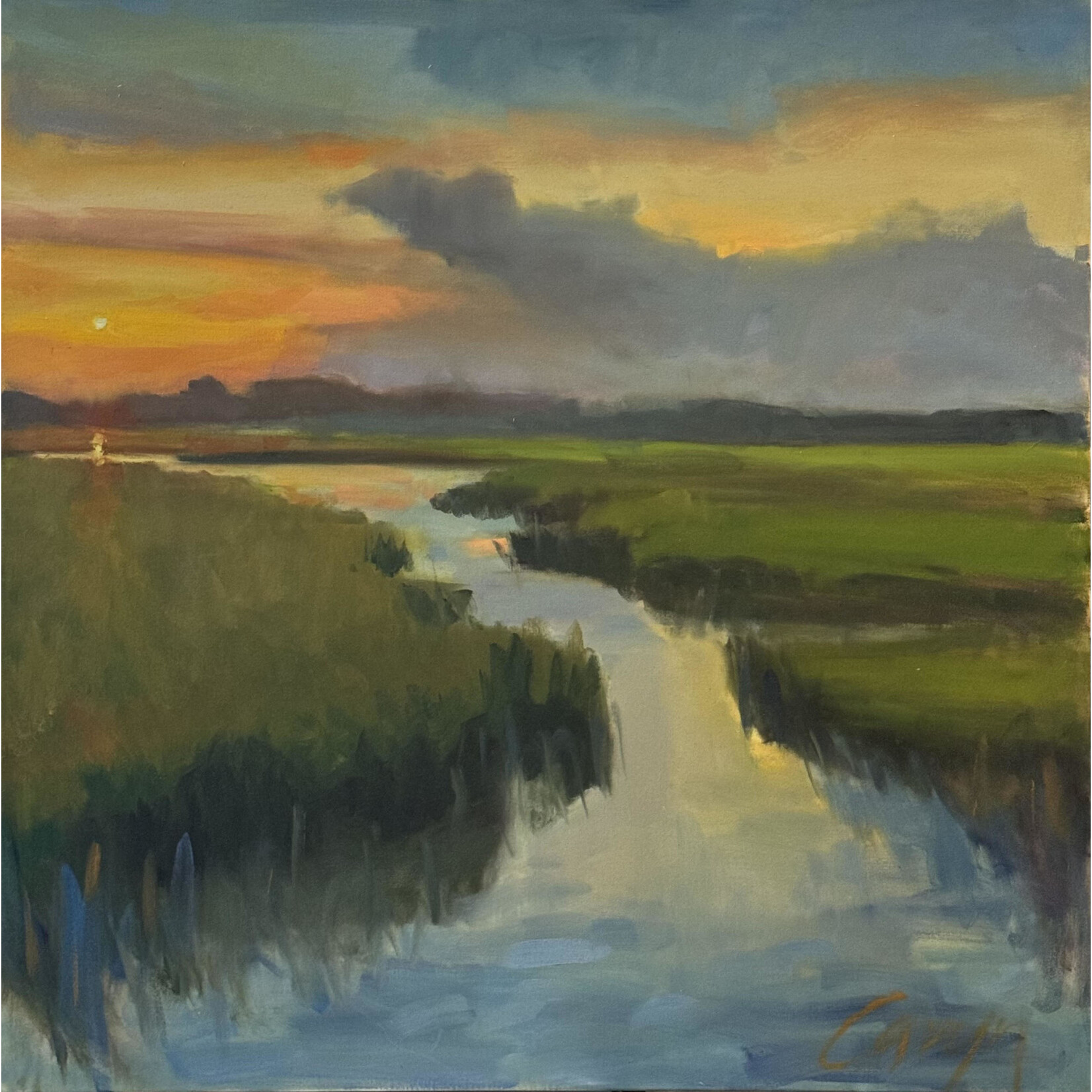 Marsh at sunset
