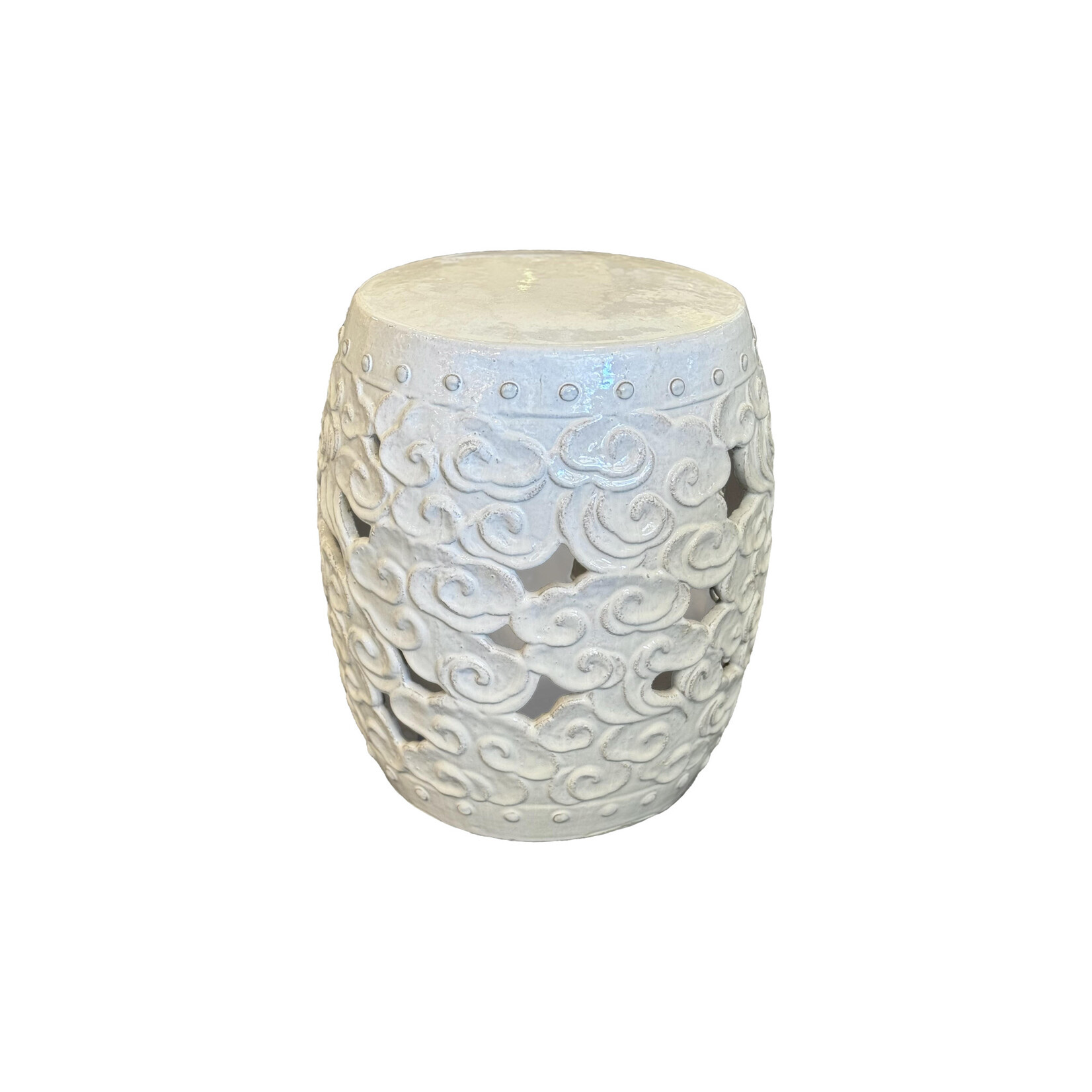 Van Cleve Collection Round Cloud Stool White