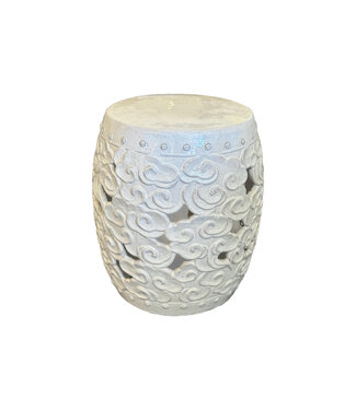 Van Cleve Collection Round Cloud Stool White