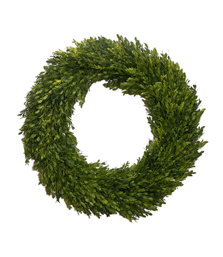 Fig and Dove Boxwood Wreath 24"