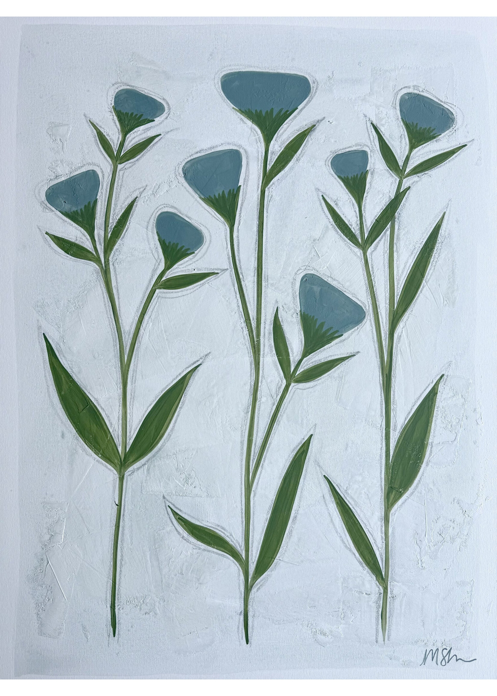 No. 32 Plaster Blue and Green Botanicals