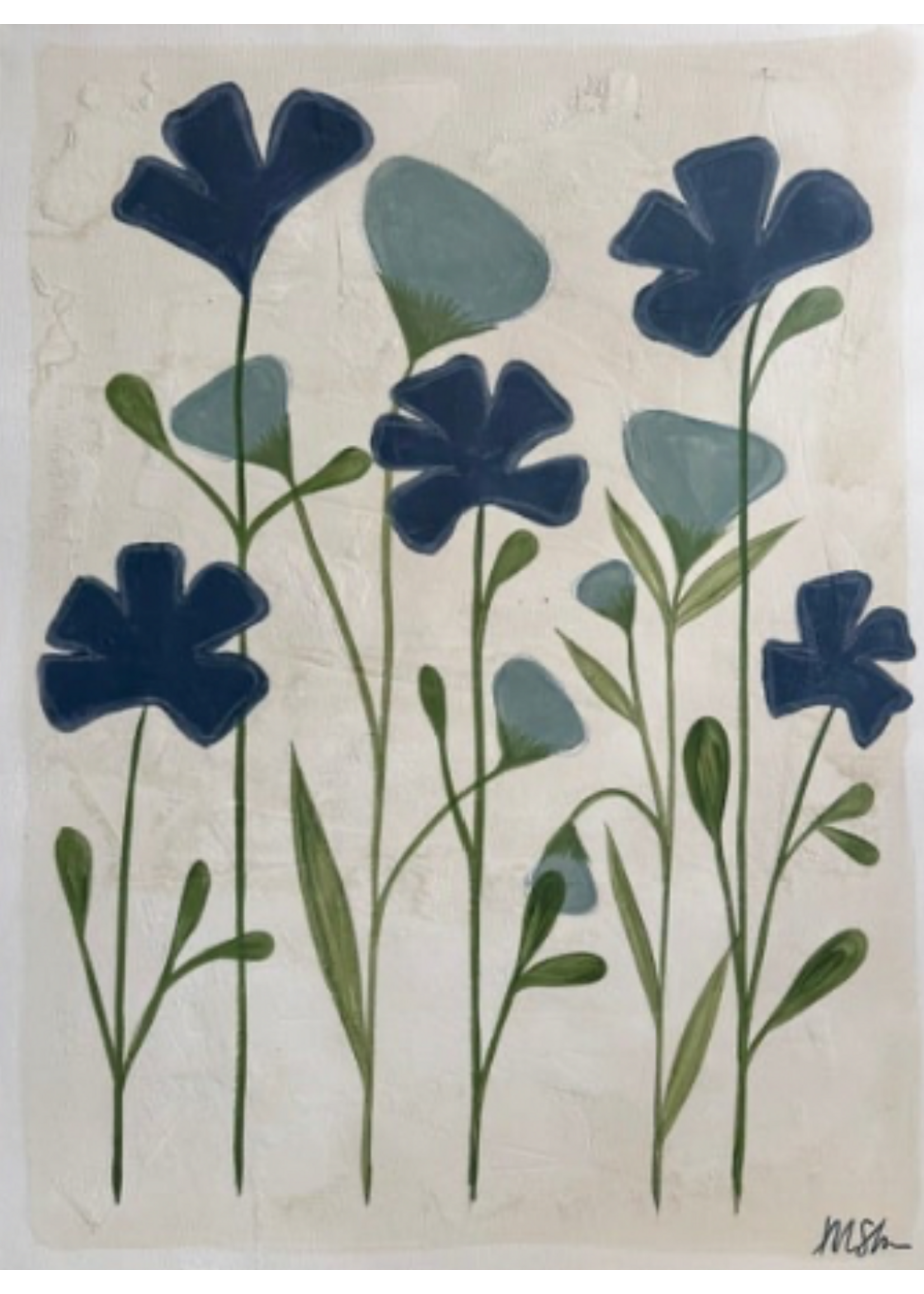 No. 33 Dark Blue & Light Blue Botanical