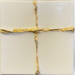 Gold Leaf Cross on White