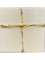Gold Leaf Cross on White