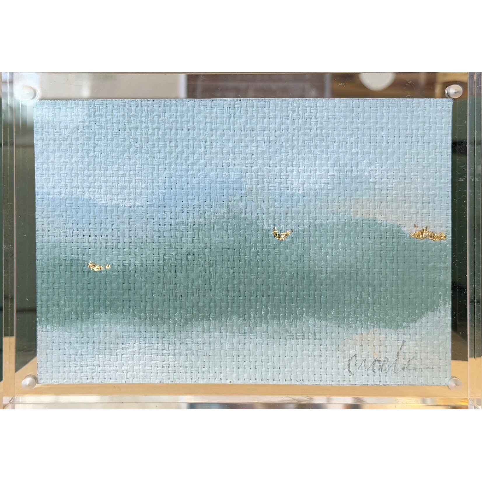 (SOLD) Grass Cloth Landscape in Acrylic