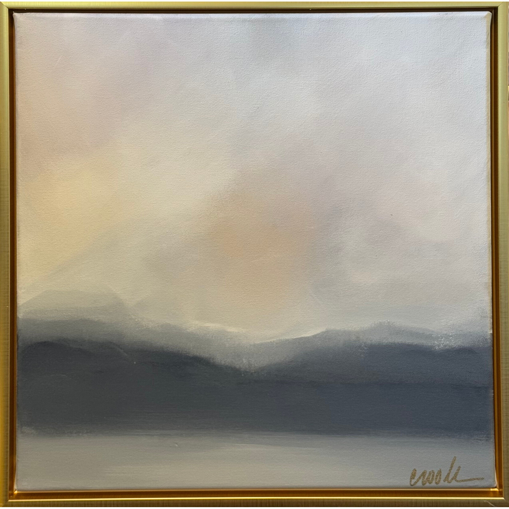(SOLD) Navy + Blush Landscape