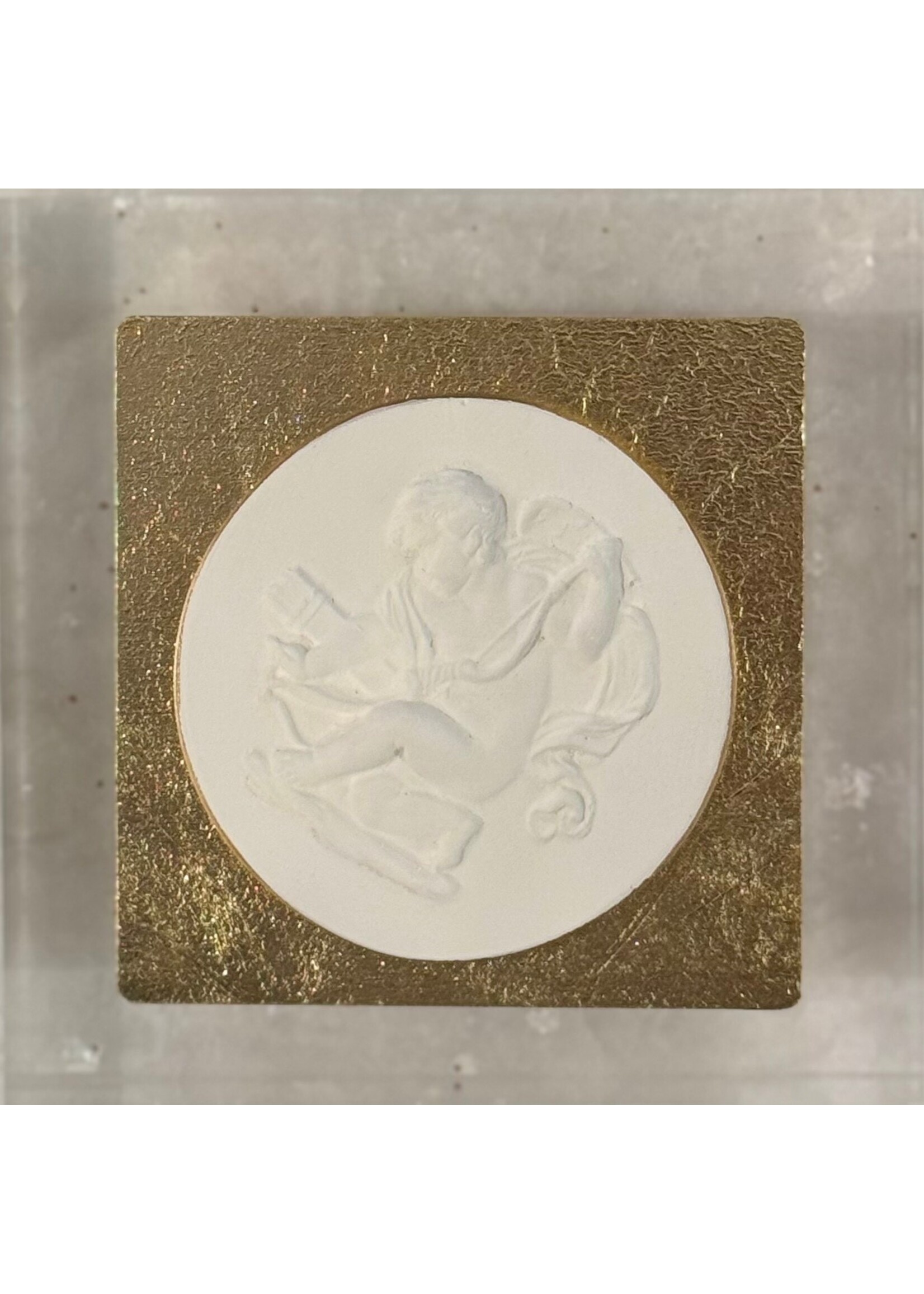 Intaglio on Gold Leaf Acrylic Block