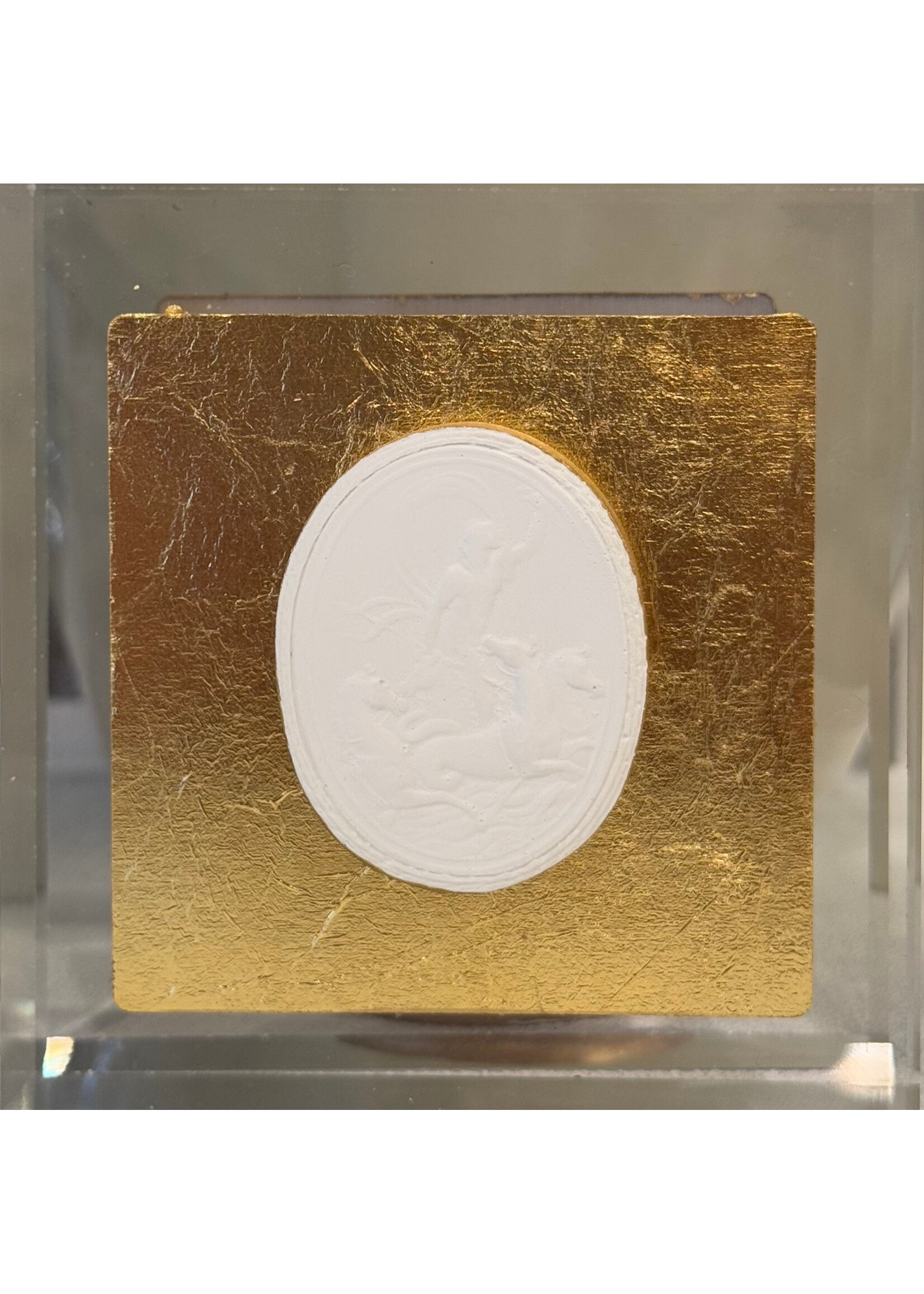 Intaglio on Gold Leaf Acrylic Block