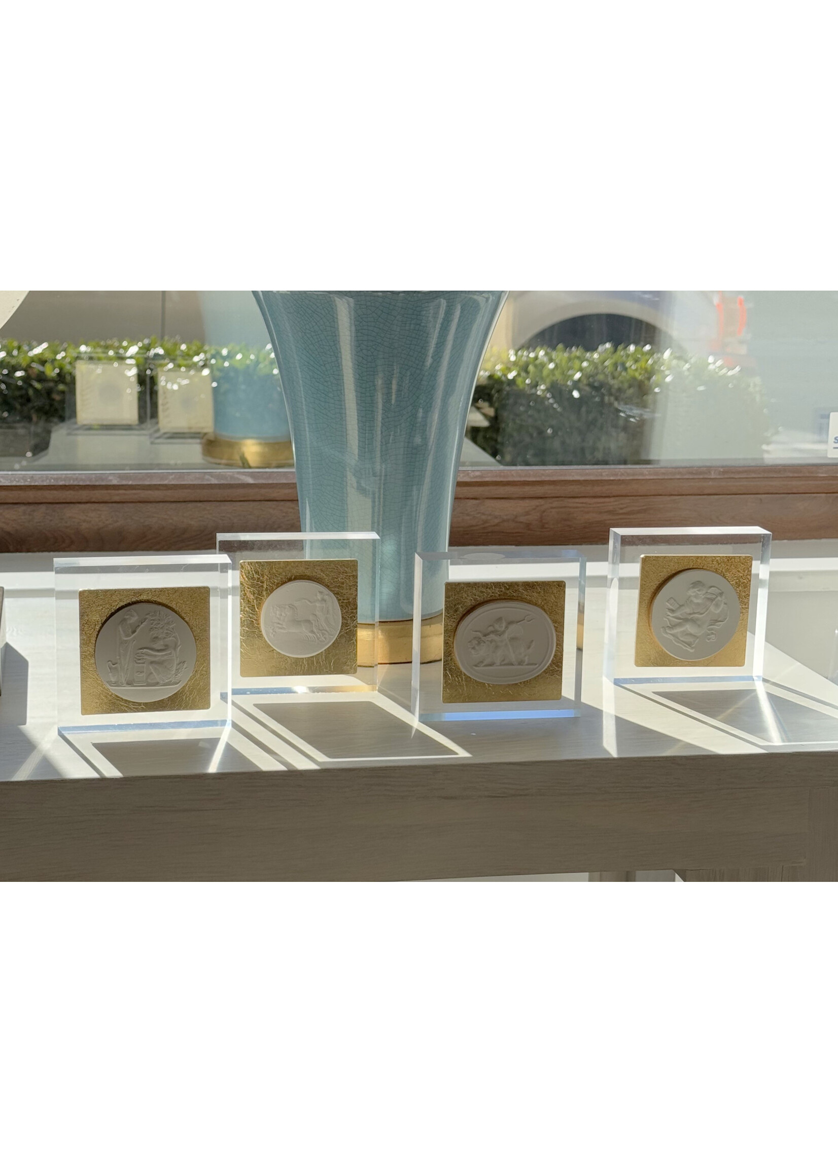 Intaglio on Gold Leaf Acrylic Block