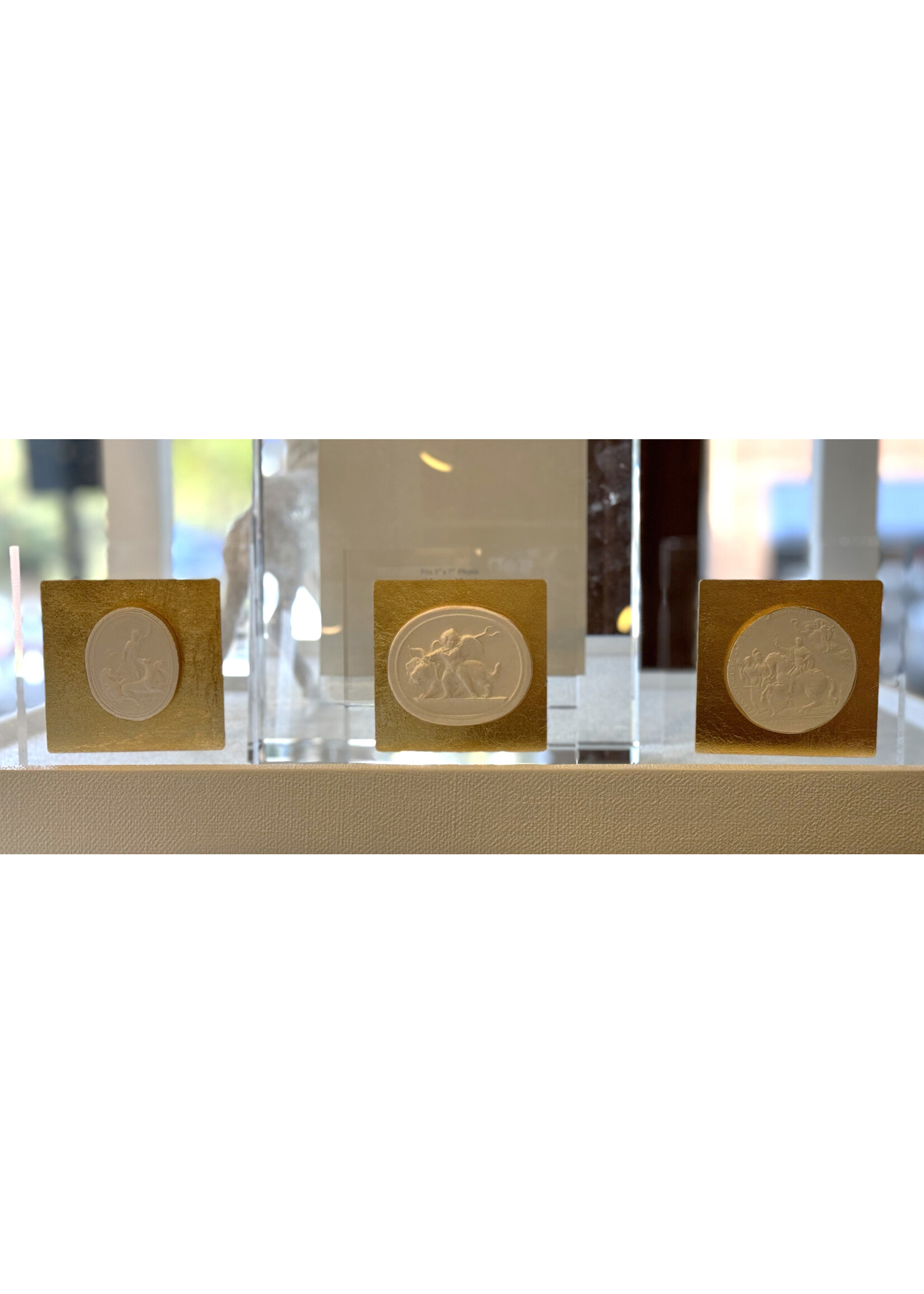 Intaglio on Gold Leaf Acrylic Block