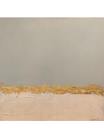 Blue, White, Gold Abstract