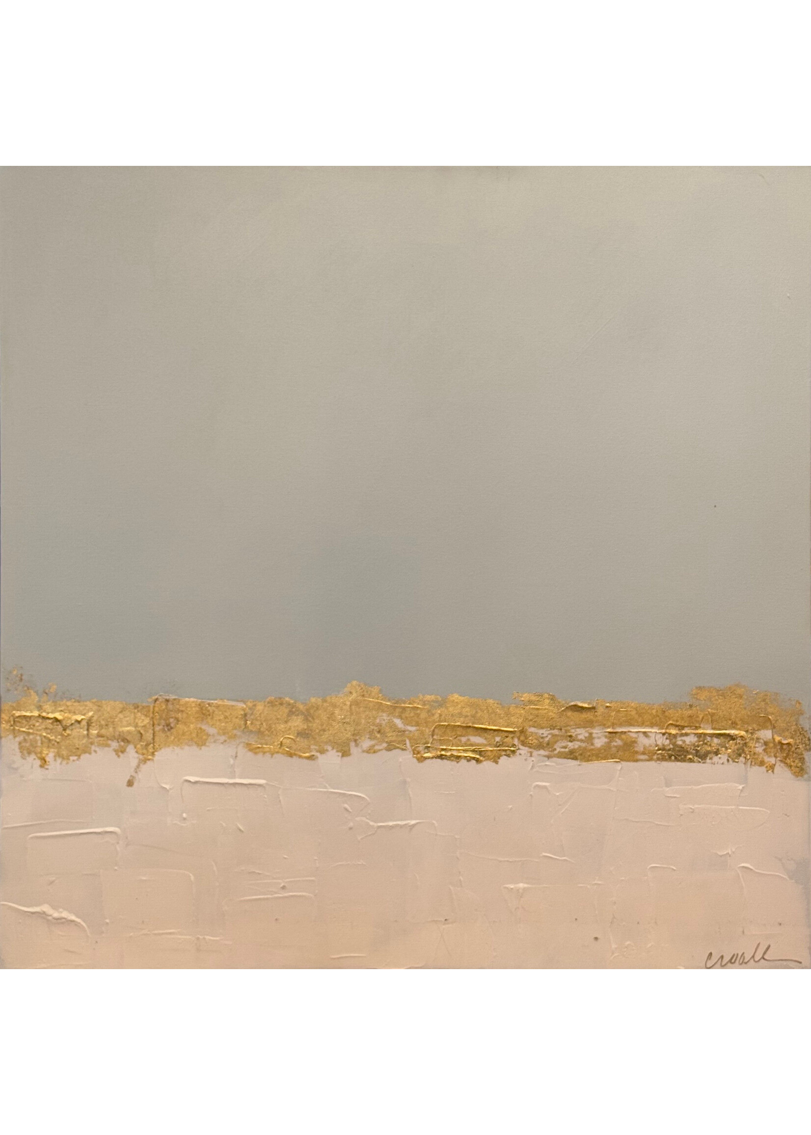 Blue, White, Gold Abstract