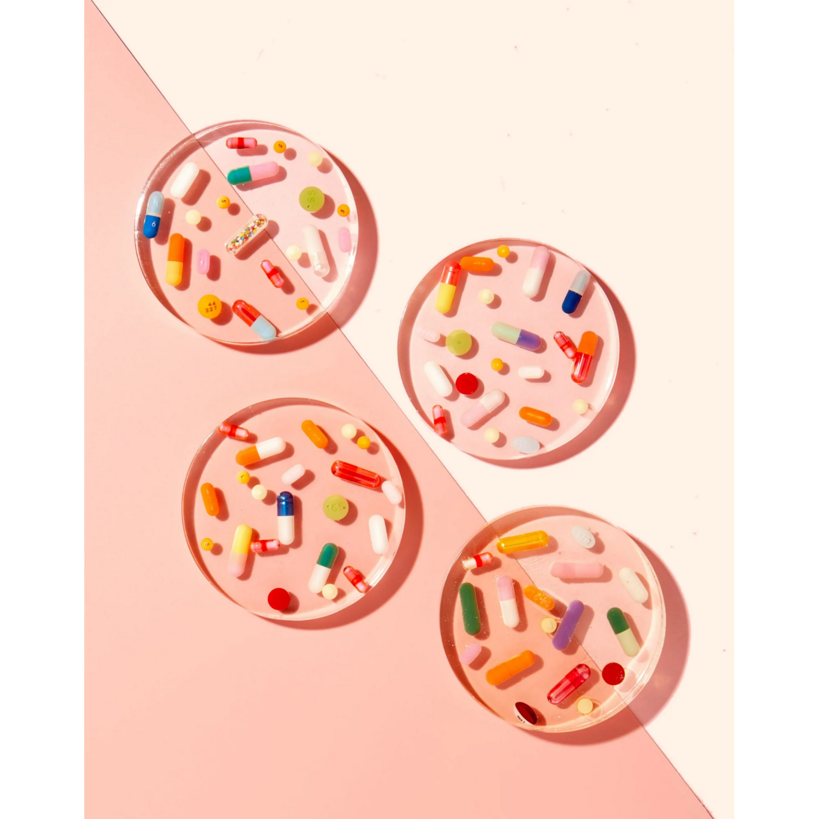 Classic Pill Coaster Set of 4