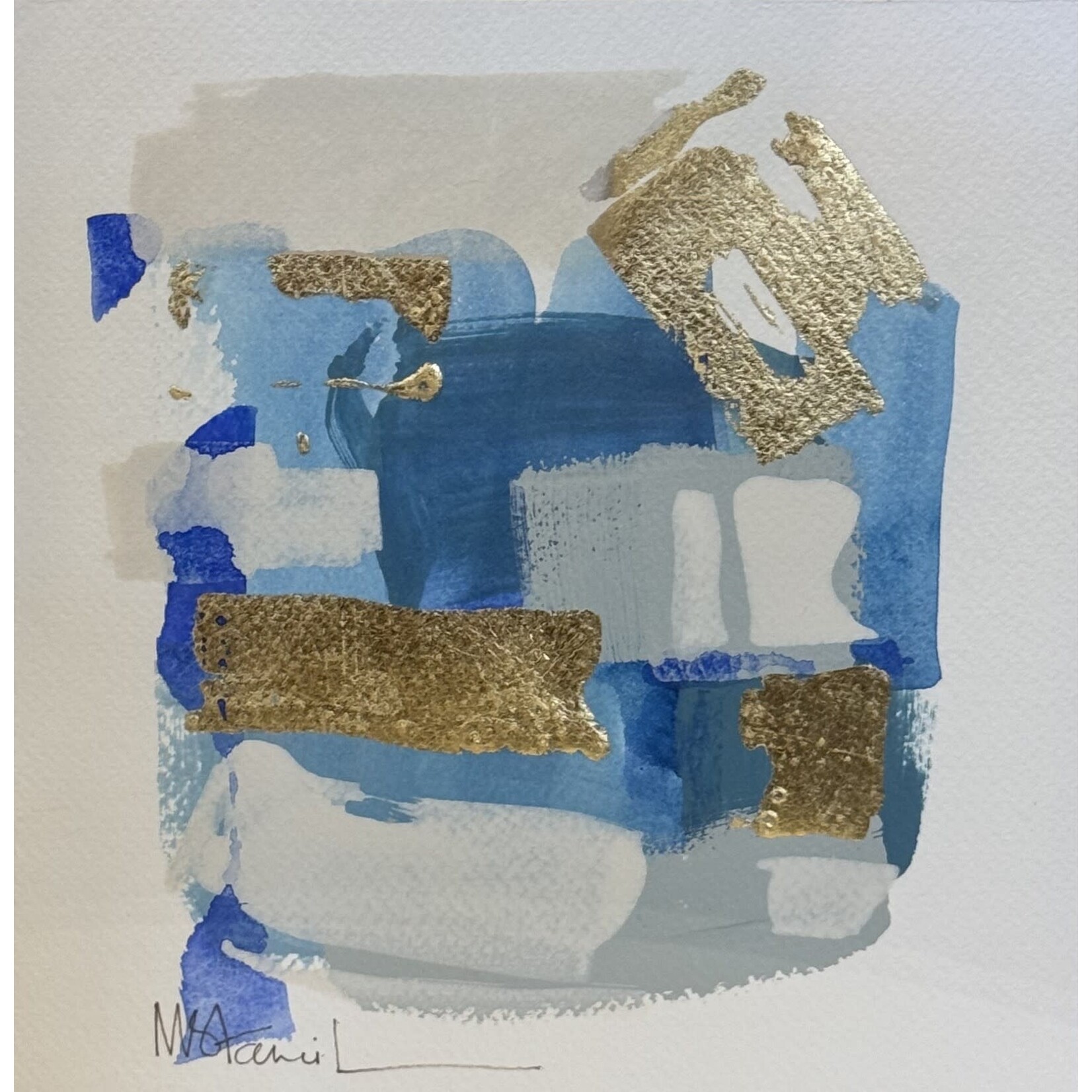 Blue Abstract in Lucite