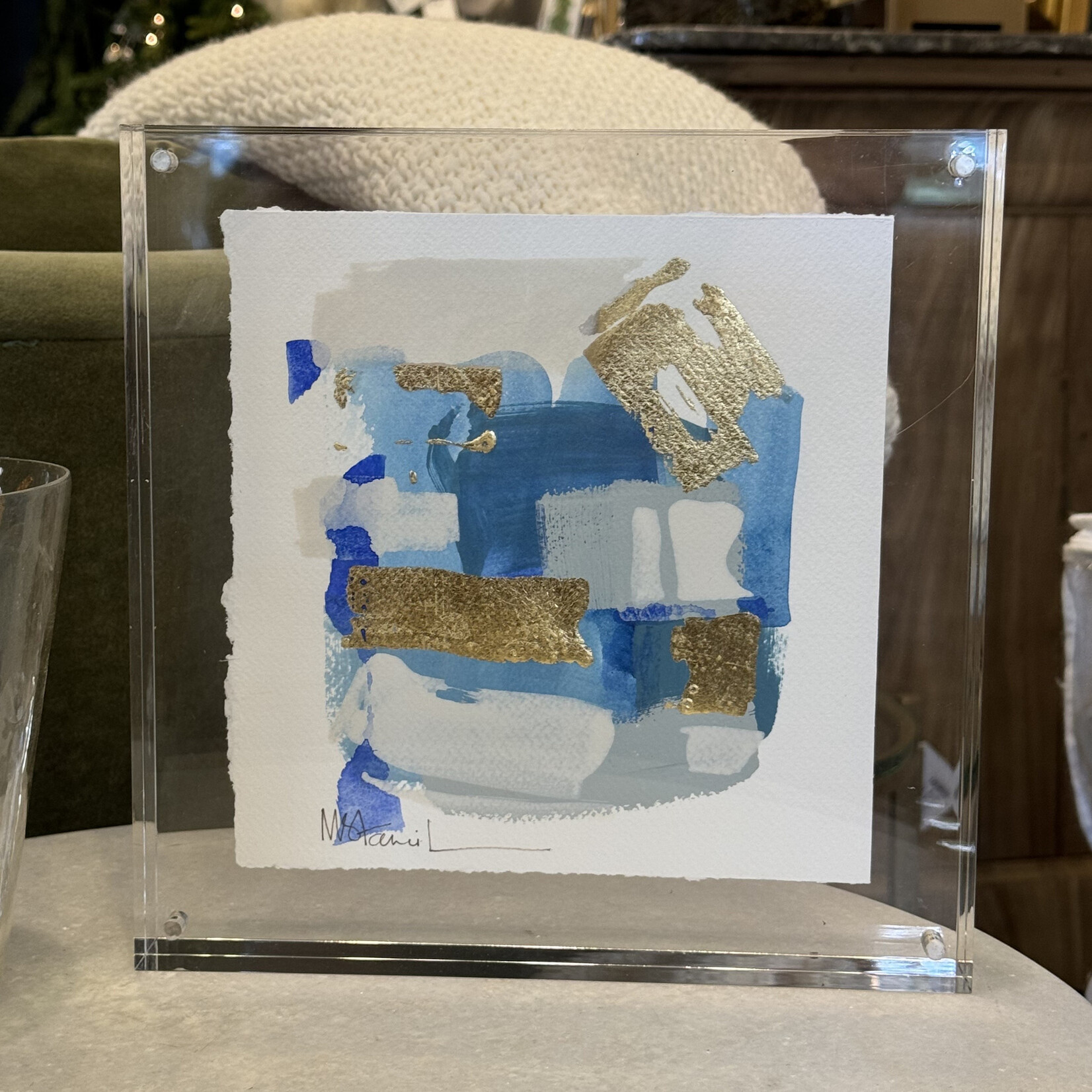 Blue Abstract in Lucite