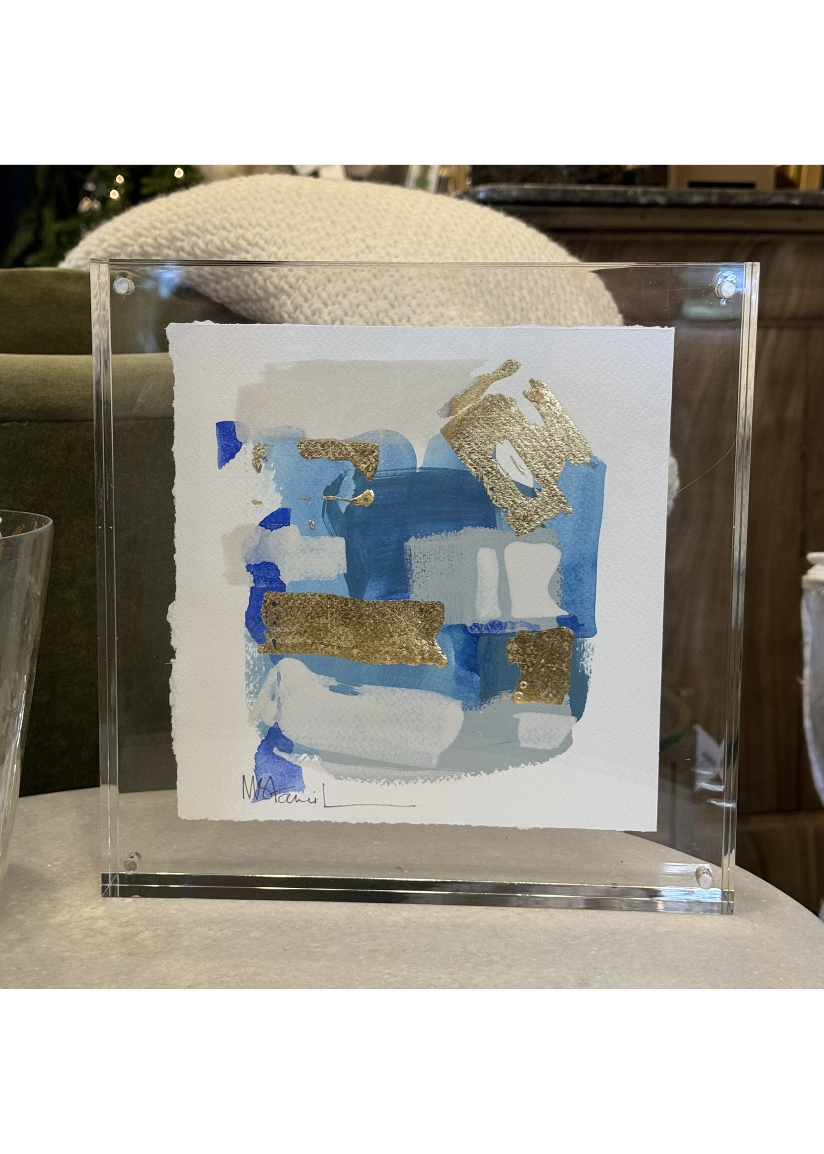 Blue Abstract in Lucite