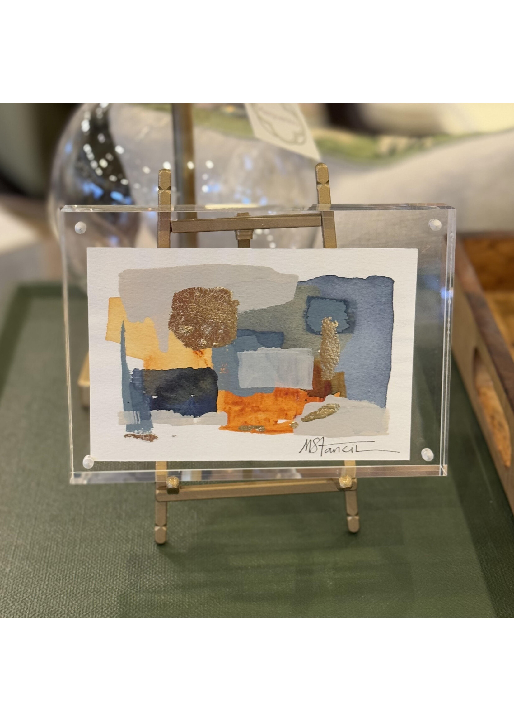 Horizontal Abstract in Lucite on Easel