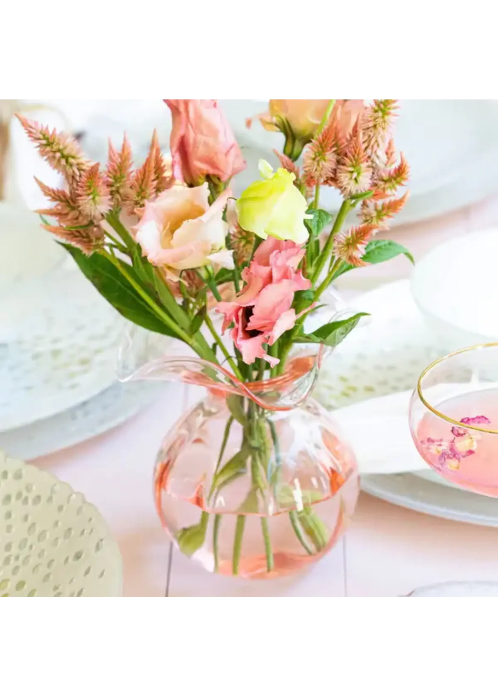 Vietri  Hibiscus Pink Bud Vase