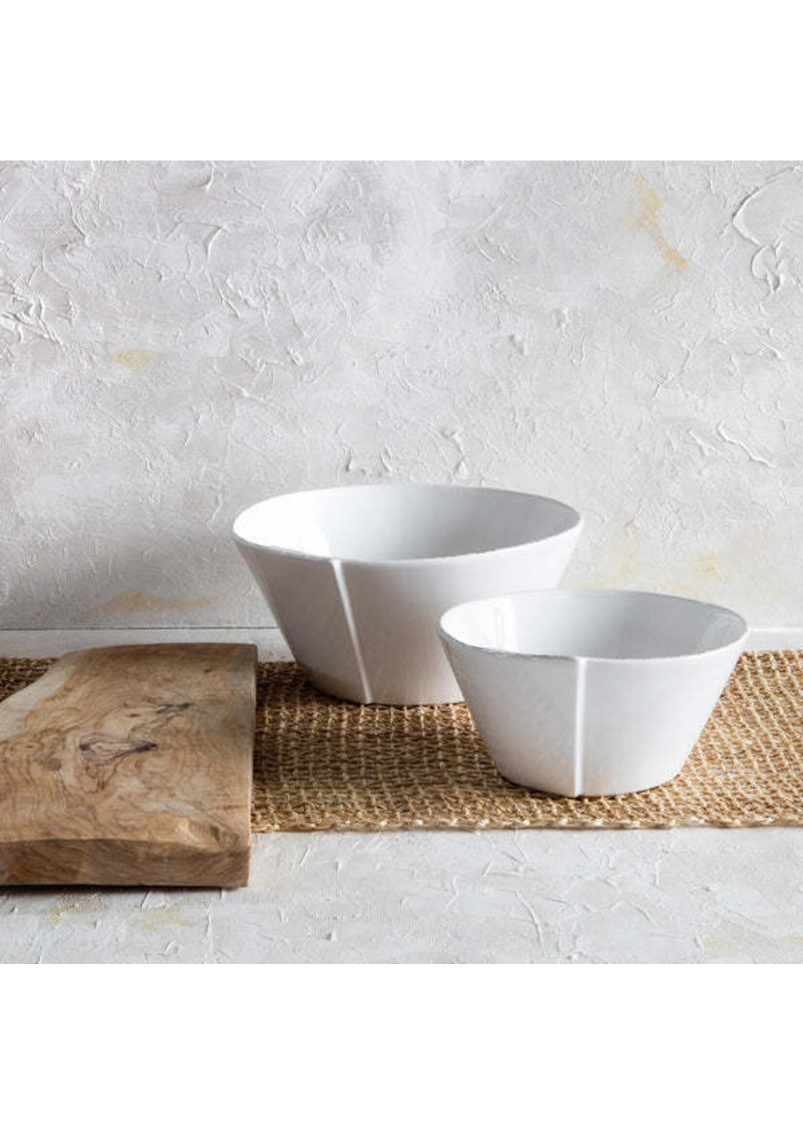 Vietri Lastra White Large Stacking Serving Bowl