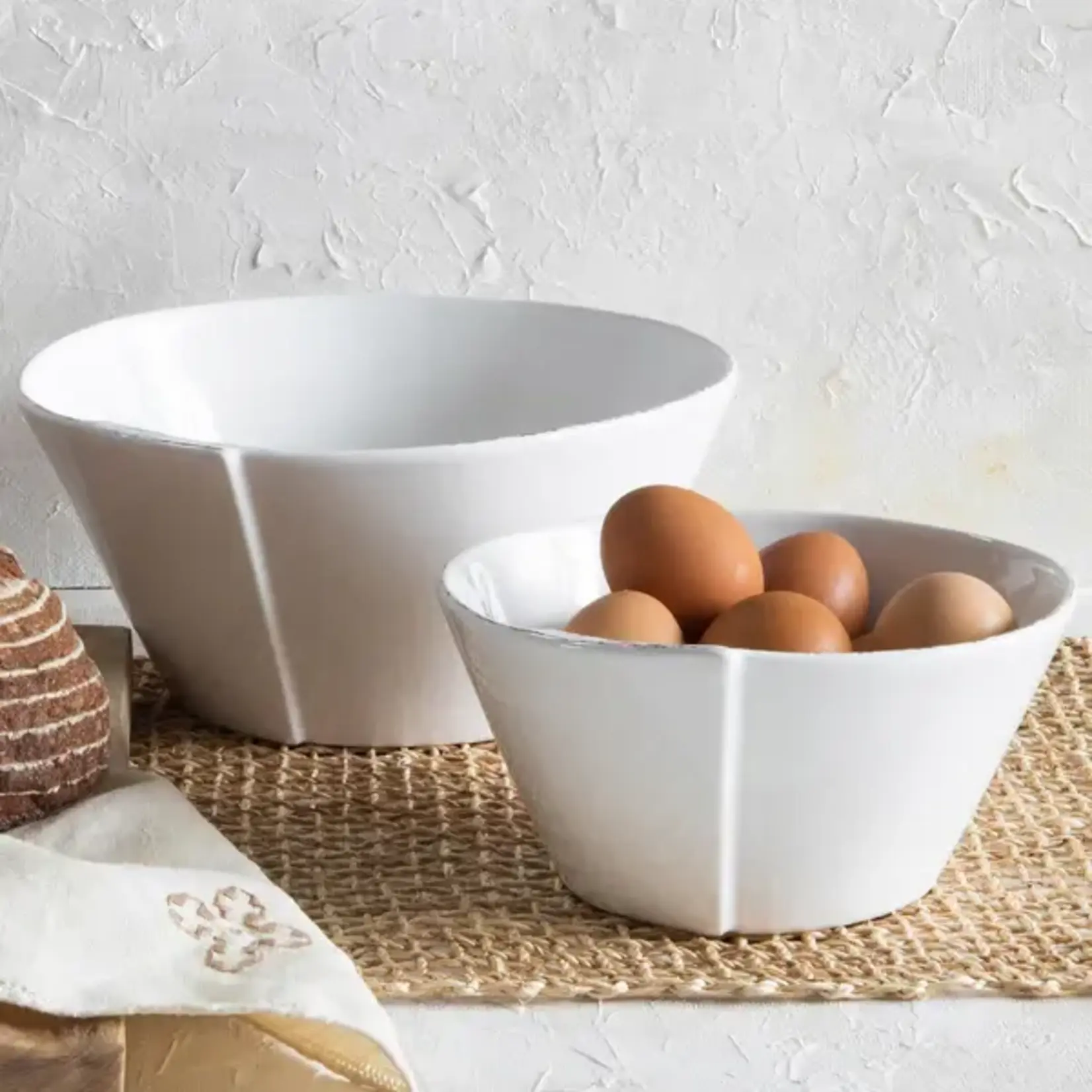 Vietri Vietri Lastra White Large Stacking Serving Bowl