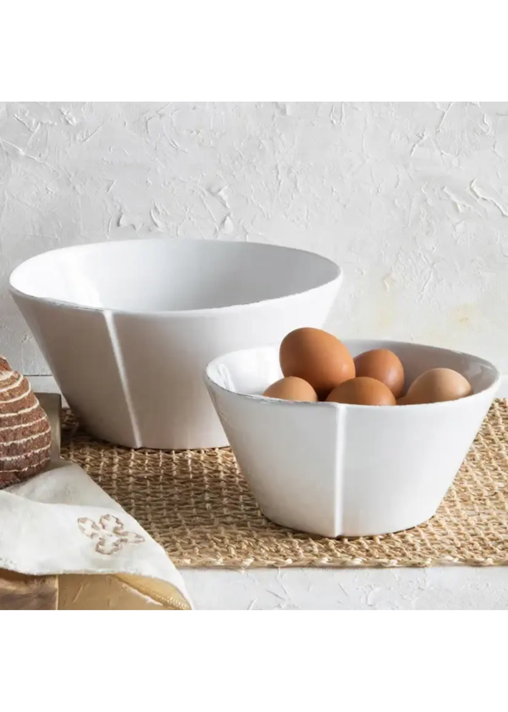 Vietri Lastra White Large Stacking Serving Bowl