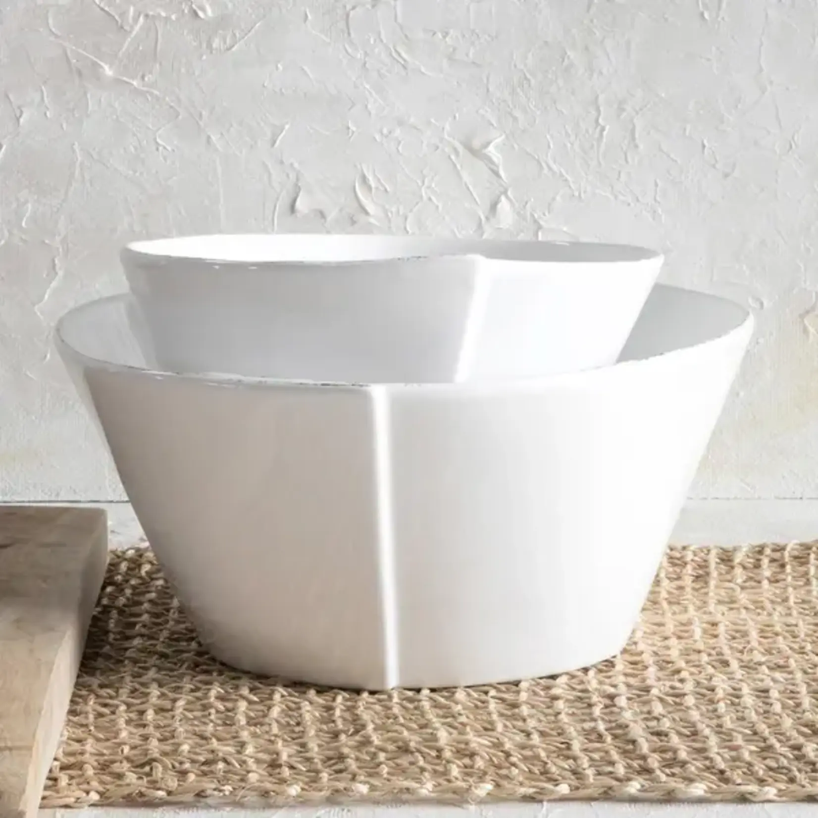 Vietri Lastra White Large Stacking Serving Bowl