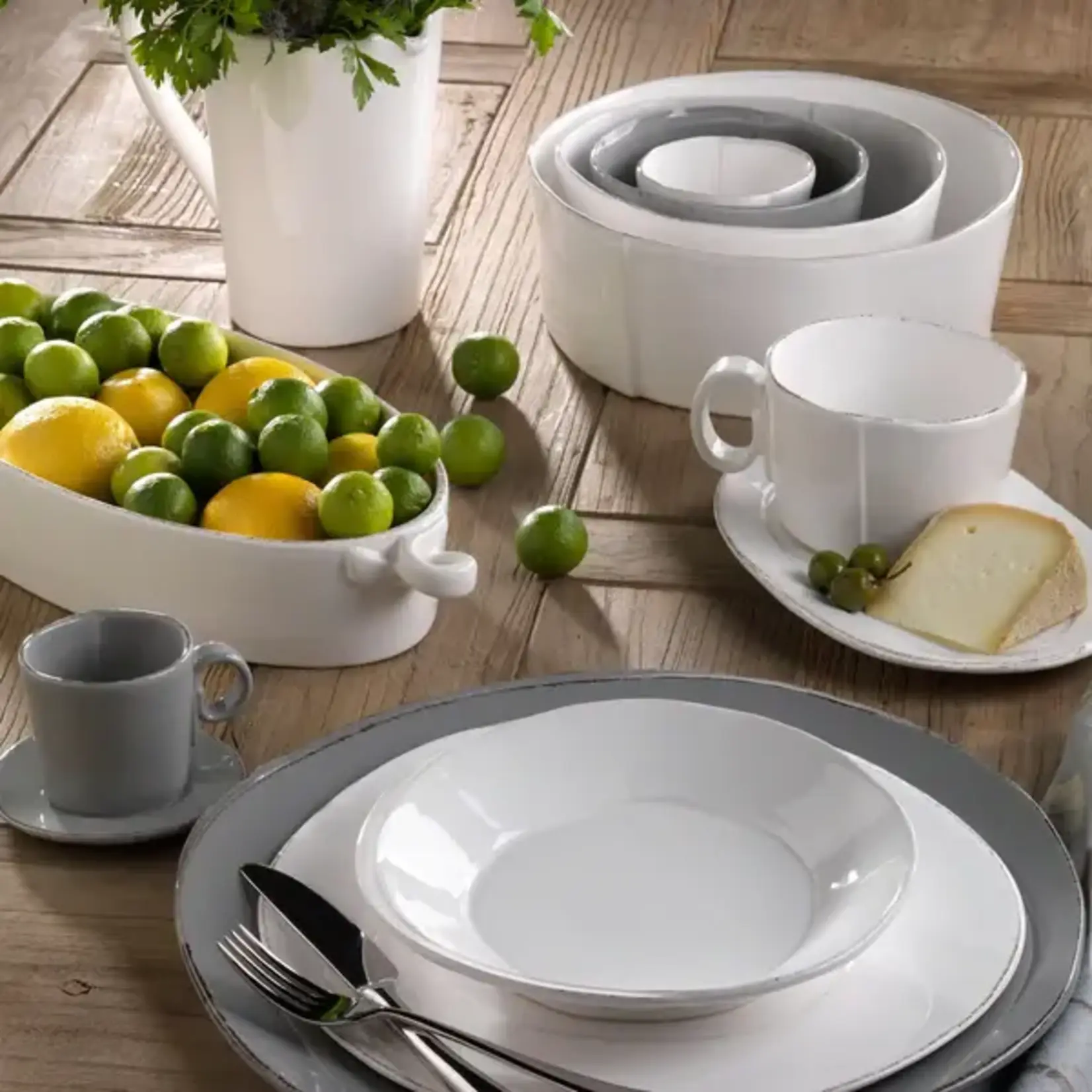 Vietri Vietri Lastra White Large Serving Bowl