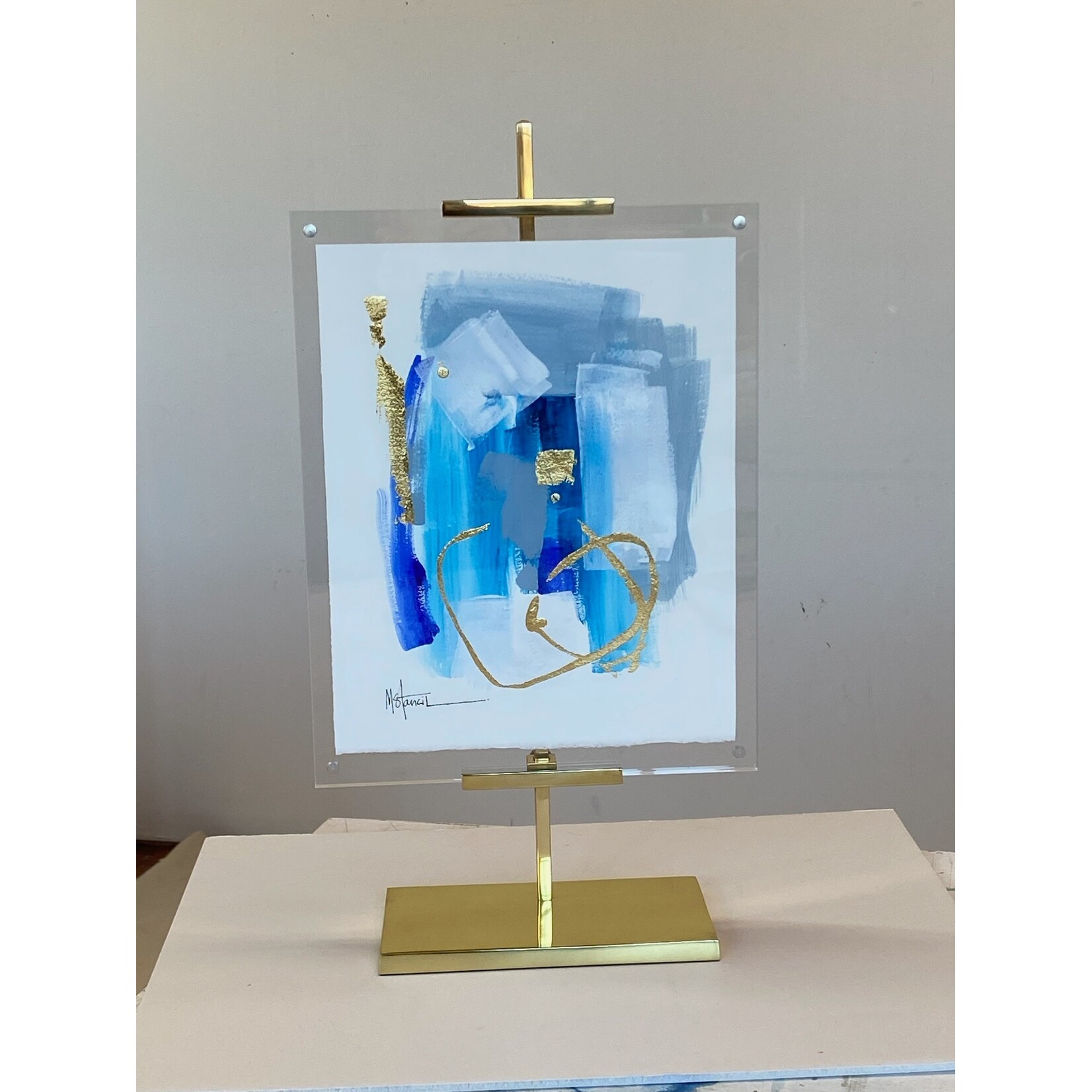 Turquoise/White Abstract #003