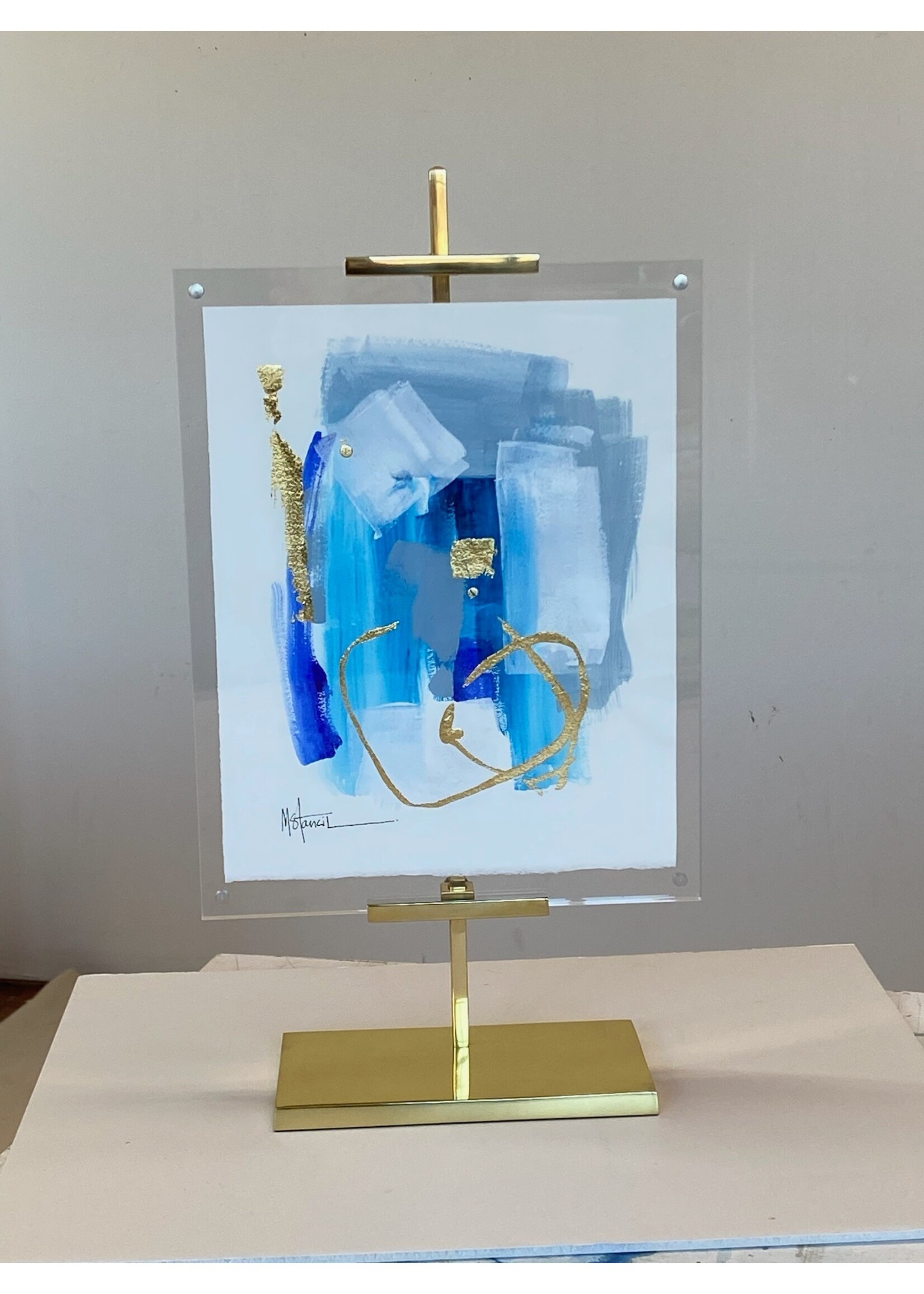 Turquoise/White Abstract #003