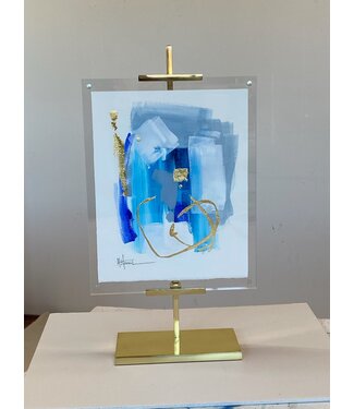 Michele Stancil Turquoise/White Abstract