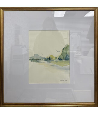 Mary Grace Heston Landscape in Green & Yellow