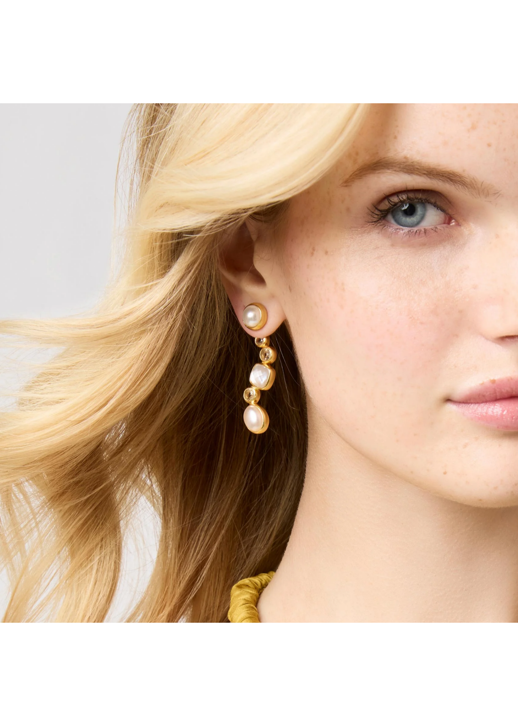 Julie Vos Kaleidoscope Eaerring Jacket  Iridescent Clear Crystal