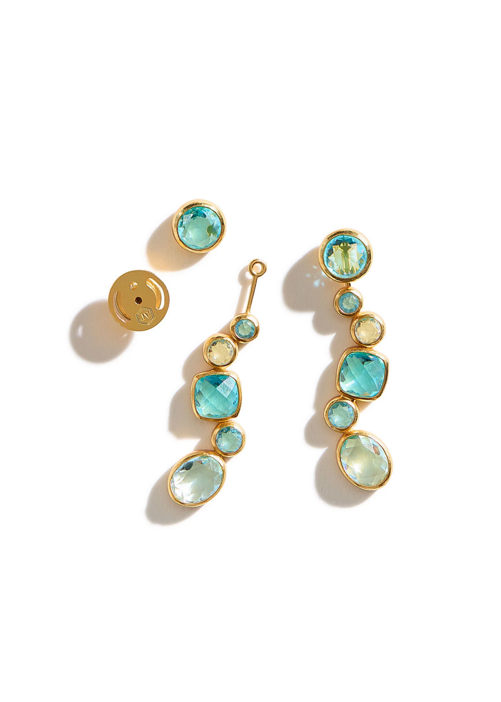 Julie Vos Kaleidoscope Eaerring Jacket  Iridescent Clear Crystal